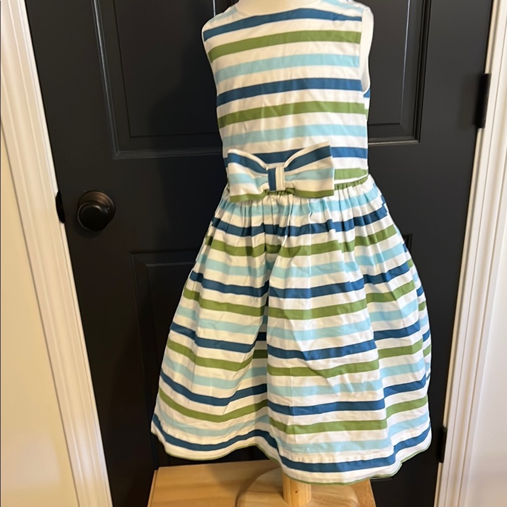 Janie and Jack Green and Blue Casual Sleeveless Sundress